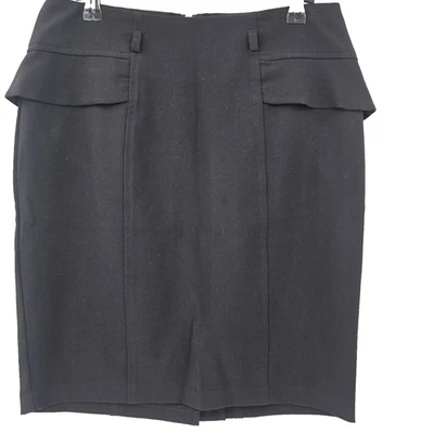 BCX Women's Juniors 5 Black Mini Pencil Skirt Ruffle Peplum Classy Career Zip - Image 1 of 4