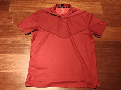 Nike TW Tiger Woods Polo Hombres XL Rojo DRI-FIT Vapor Hoja Cuello Golf Grande Foto 1 de 4