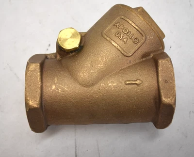 Apollo 163T 1-1/2" NPT Bronze Swing Check Valve 125S 200W Brass Check Valve - Image 1 of 4