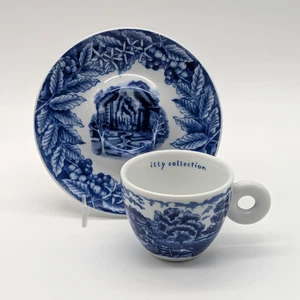Illy Collection 2005 Rufus Willis Rosenthal Espresso Cup & Saucer Blue & White - Picture 1 of 7