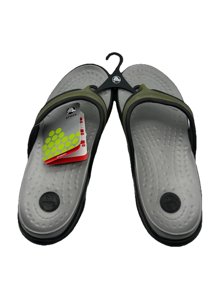 ⭐️NUEVO CON ETIQUETAS⭐️ Chanclas Crocs Prepair para hombre talla 10 negras/plateadas Foto 1 de 4