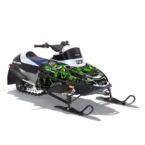 Snowmobile Full Graphics kit Decal for Polaris XC 120 2000-2020 TUNE IN GREEN - Imagen 1 de 1