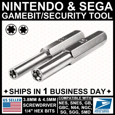 3.8mm + 4.5mm Screwdriver Bit For NES SNES N64 Game Boy Nintendo Security Tool - Image 1 of 4