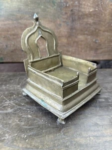 Ancient Old Brass Hand Carved Hindu Temple Singasan - Picture 1 of 12