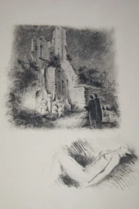 PAUL EMILE BECAT GRAVURE ROMANTIQUE REMARQUE EROTIQUE R3182 - Picture 1 of 1