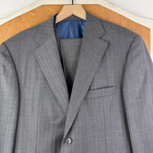 Samuelsohn Suit Mens 40XS Gray Pinstripe 2 Button Mercury Super 120s 3 Piece - Picture 1 of 24