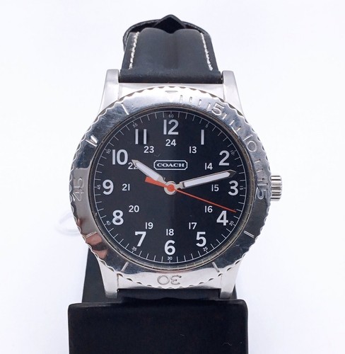 Coach Autore 'Ottime Condizioni' Uomo CA 70.2.14.0711 Pelle Metallo Nero Argento