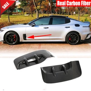For Kia Stinger 2018-2023 Real Carbon Front Fender Side Vent Cover Garnish Trims - Picture 1 of 12