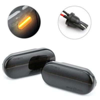 2x intermitentes LED intermitentes laterales negros para Ford C-Max Fiesta MK6 Focus MK2 Fusion - Imagen 1 de 4