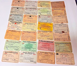 Railroad Company  Employee Pass Lot of 28  Years 1921 TO 1958 - Picture 1 of 8