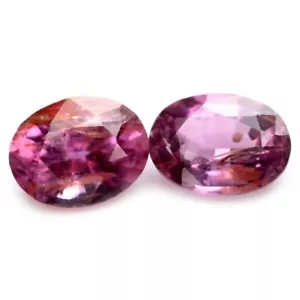 Certified 0.41ct Natural Unheated Padparadscha Sapphire VVS Oval Matching Pair - Picture 1 of 4