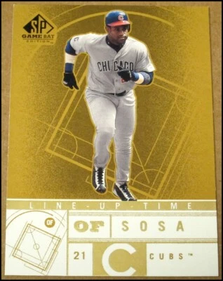 2001 SP Game Bat Edition Line-Up Time Sammy Sosa Card #LT7 Chicago Cubs NRMT - Image 1 of 3