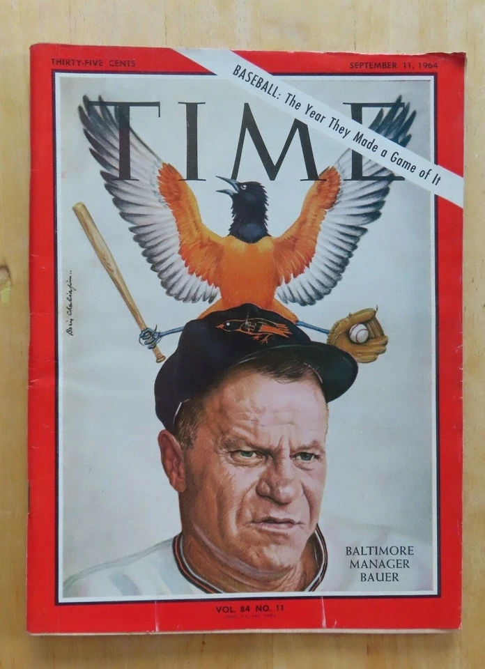 TIME Manager HANK BAUER September 11, 1964 Magazine BALTIMORE ORIOLES No Label - Image 1 of 1