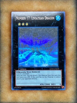 Yugioh Number 17: Leviathan Dragon GENF-EN039 Ghost Rare 1st Ed NM - Image 1 of 2