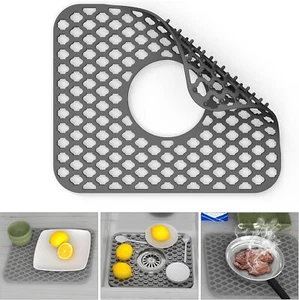 Kitchen Sink Mats, TOOVEM 13.58'' x 11.6" Kitchen Sink Protector Grid, Non-slip - Picture 1 of 7