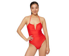 NEW NICOLE MILLER RED LADIES ONE PIECE SWIM SWIMSUIT SIZE M FIT 10-12 $120
