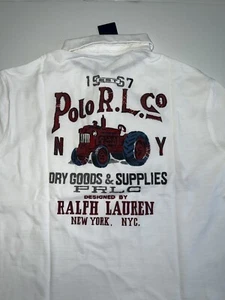 Polo Ralph Lauren Calce Clásico Logotipo Gráfico Malla Camisa Polo Blanca Hombres Talla XL* - Imagen 1 de 9
