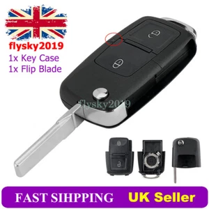 2 Button Remote Key Fob Case Blade For Volkswagen T5 Golf Bora Lupo Seat Skoda - Picture 1 of 10
