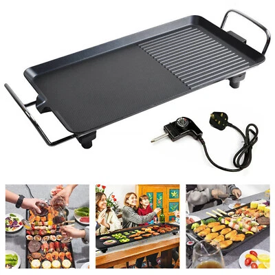 Elektrischer Tischgrill Grillplatte Elektrogrill Teppanyaki Grill Antihaft BBQ - Bild 1 von 4