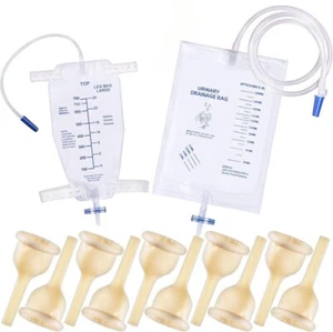 Condom Catheter External Self Sealing Set 10x Condom Catheter 1x 750ML 1x 2000ML - Picture 1 of 21