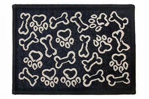 Alfombra P. B. Paws Tapiz de Hueso de Perro para Mascotas, Carbón y Arena Pata Estampado Alfombra de Tazón de Perro - Imagen 1 de 3