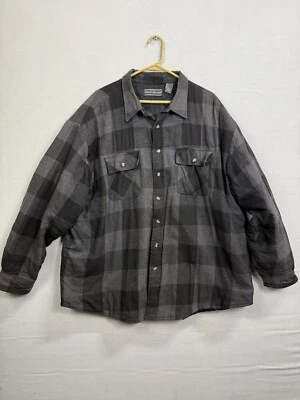 Camisa masculina David Taylor XL cinza xadrez 100% algodão manga longa clássica botão para cima - Imagem 1 de 4