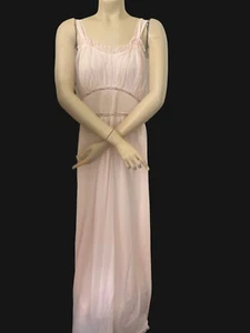 MC 1950's Vintage Seamprufe Pink Nylon Nightgown Sz 36 Med - Picture 1 of 6