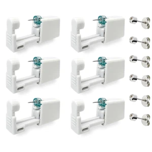 6 Pack Ear Piercing Kit, Disposable Ear Piercing , Self Ear Piercing , Safety - Picture 1 of 11