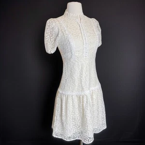 DVC Marfil Intrincado Vestido de Encaje Lolita Coqueta Femenino Puff Hada Eduardiana M - Imagen 1 de 15