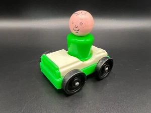 Fisher Price Little People Green Plastic Man with Green Car Replacement - Picture 1 of 4