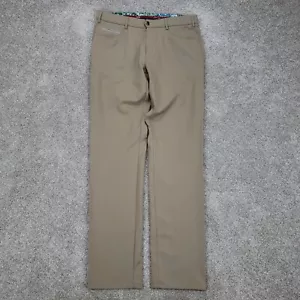 Meyer Pants Mens 34x34 Khaki Arizona Slim Fit Stretch Wool Blend 5 Pocket Pant - Picture 1 of 13