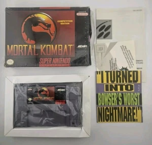 Super Nintendo Mortal Kombat SNES Game + Box In Shrink Tested Cleaned - Picture 1 of 20