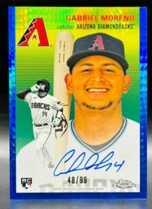 Tarjeta de novato Prizm 48/99 2023 Topps cromada platino autógrafo Gabriel Moreno azul - Imagen 1 de 2