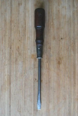 Destornillador de mango de madera vintage Bridgeport Howe cabeza plana 5/16" x 11 3/8"  Foto 1 de 4