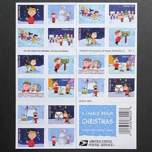 USA 2015 Stamps MNH Booklet Forever A Charlie Brown Christmas Sheet of 20 US - Picture 1 of 6