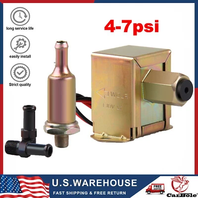 Bomba de combustible de gas eléctrica universal 4-7 PSI faceta de baja presión 5/16"" 90 L/h 12V Foto 1 de 4