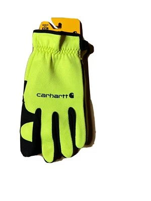 Carhartt GD0794-M 1 par de guantes de puño abierto de alta destreza, negro/verde neón Foto 1 de 4