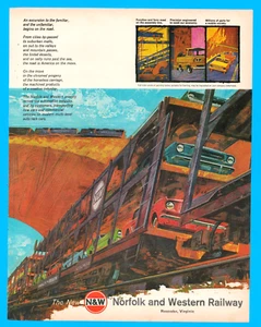 Norfolk and Western Railway Roanoke Virginia freight cars trains print ad 1965 - Picture 1 of 3