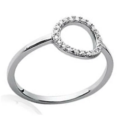 Bague Femme en Argent 925 rhodié et Oxydes Zirconium - Neuve - Taille au choix - Photo 1/2