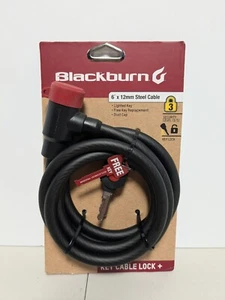 Blackburn Key Bike Lock, 6Ft. X 12mm Steel Cable Bike Lock New - Picture 1 of 2