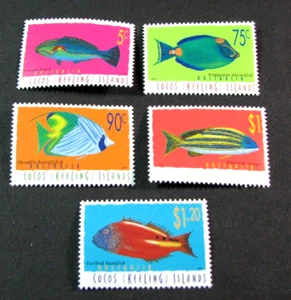 Islas Cocos Scott# 304,308,311,312,314 peces 1995-97 MNH L740 - Imagen 1 de 1