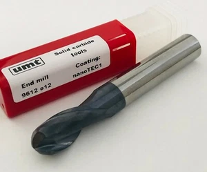 CARBIDE BALL NOSE END MILL ф12 R6 Z=2 HRC50 UMT NEW 1 pcs. - Picture 1 of 3