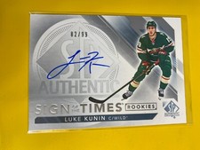 RS11781 2017-18 SP Authentic Sign of the Times Rookies #SOTRLK Luke Kunin AUTO