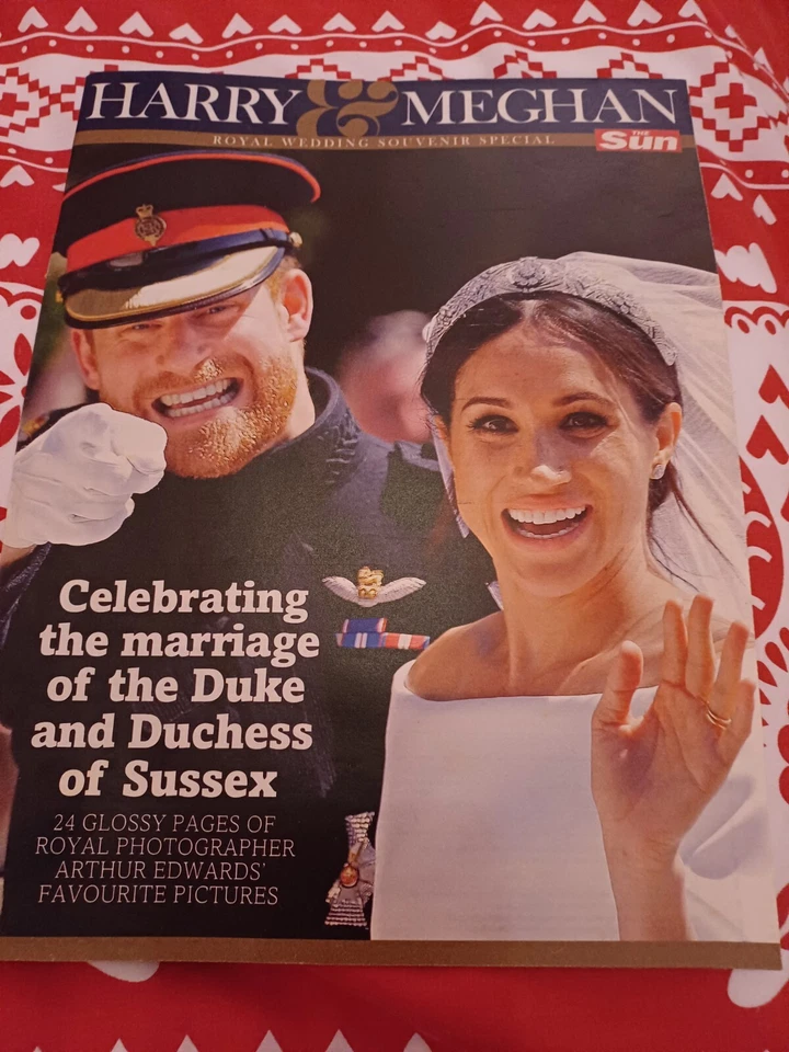 Prince Harry & Meghan Royal Wedding Glossy Colour Souvenir Magazine Sun 24 pages - Image 1 of 1