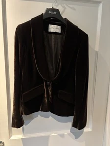LADIES ARTIGIANO CHOCOLATE BROWN VELVET JACKET SIZE 12 - Picture 1 of 4