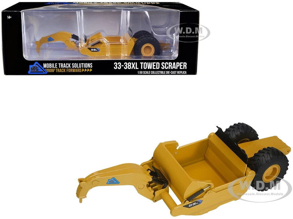 MTS 33-38XL TOWED SCRAPER YELLOW 1/50 DIECAST MODEL BY SPECCAST MTS002 - Image 1 of 1