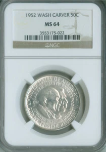 Medio dólar Washington-Carver 1952 elección 50C sin circular NGC MS64 (2329565) - Imagen 1 de 4