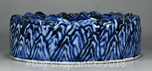8" Xuande Chinese Blue White Porcelain Dynasty Palace Fish Algae Pen Wash - Picture 1 of 9