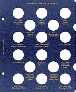 Whitman Albumseite #5315 Sacagawea/Indianer datiert 2019-2024 PDS Buch $ - Bild 1 von 2