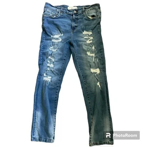 Refinery Republic Herren Jeans Blau Distressed Größe 36x31 Tapered Denim Hose - Bild 1 von 6